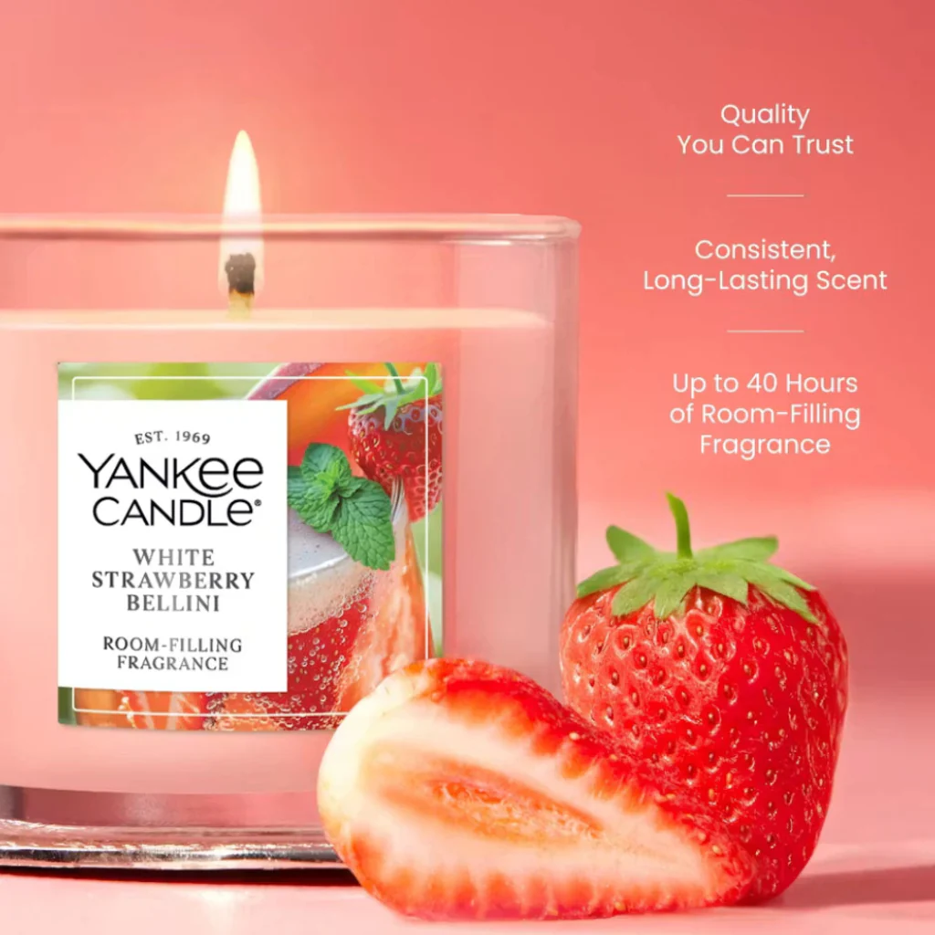 Yankee Candle : White Strawberry Bellini Small Tumbler Candle - Image 3